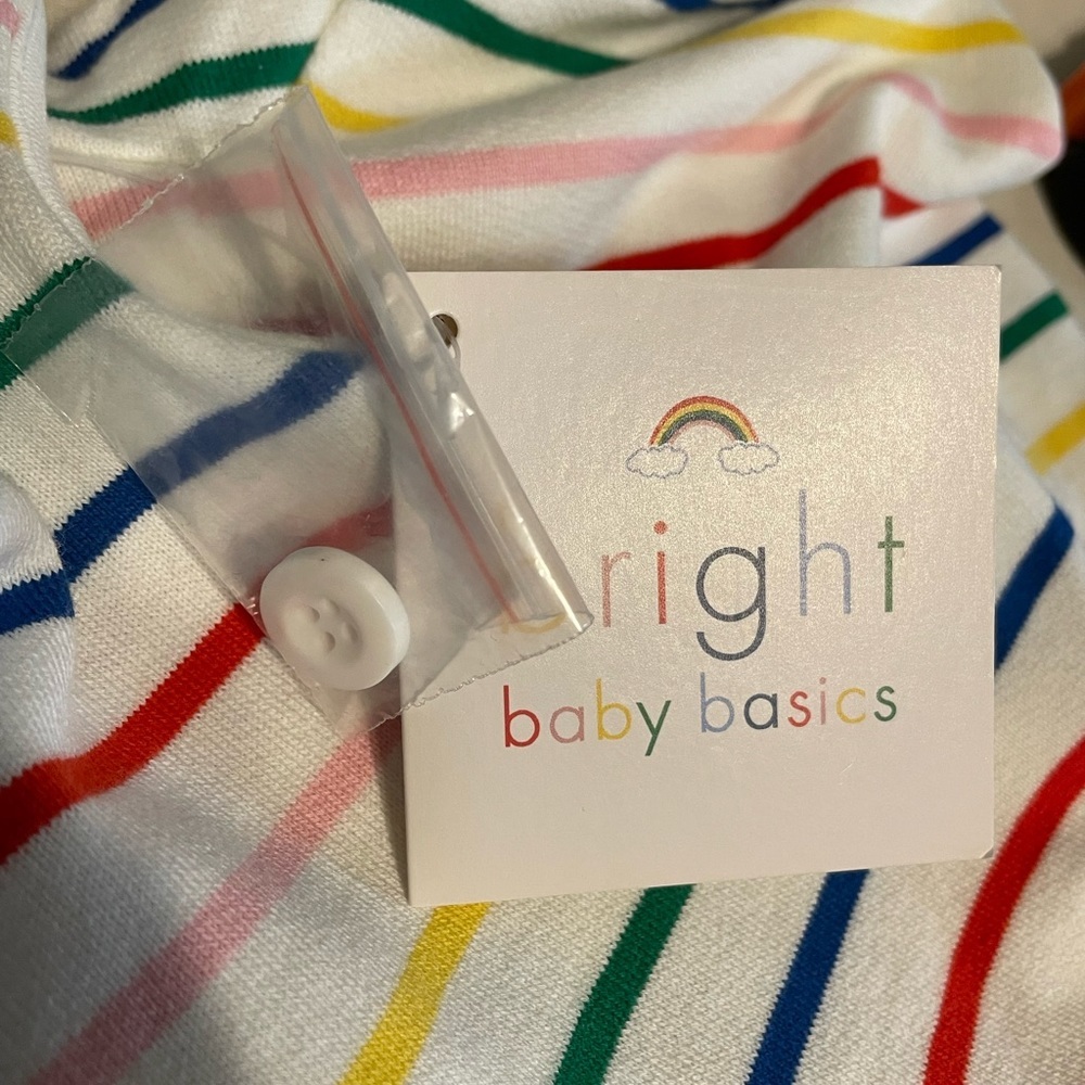 NWT Hanna Andersson white rainbow striped baby overalls sz 75 ( 12 to 18mths) - Picture 5 of 8